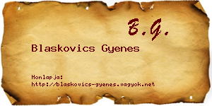 Blaskovics Gyenes névjegykártya